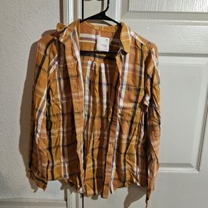 SO Size Small Orange Plaid Shirt